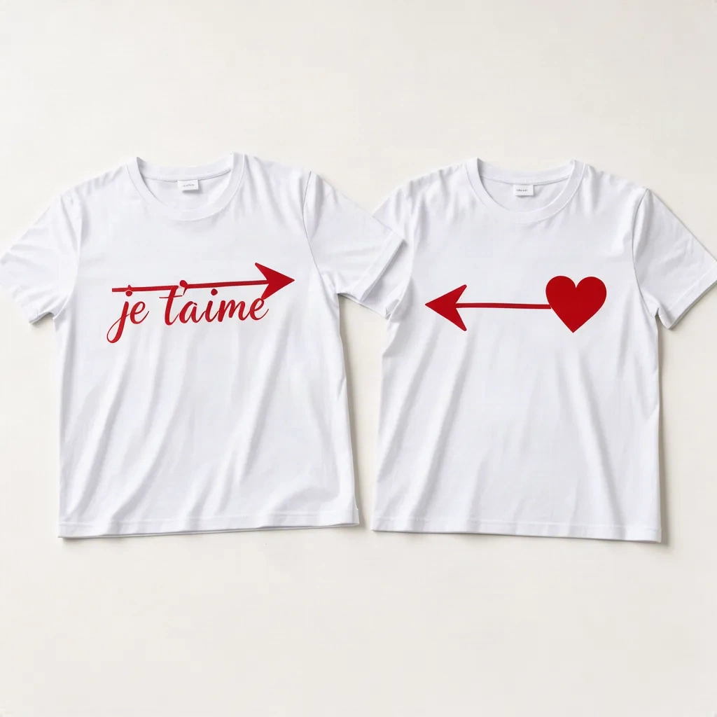 T-shirt assorti Je t'aime